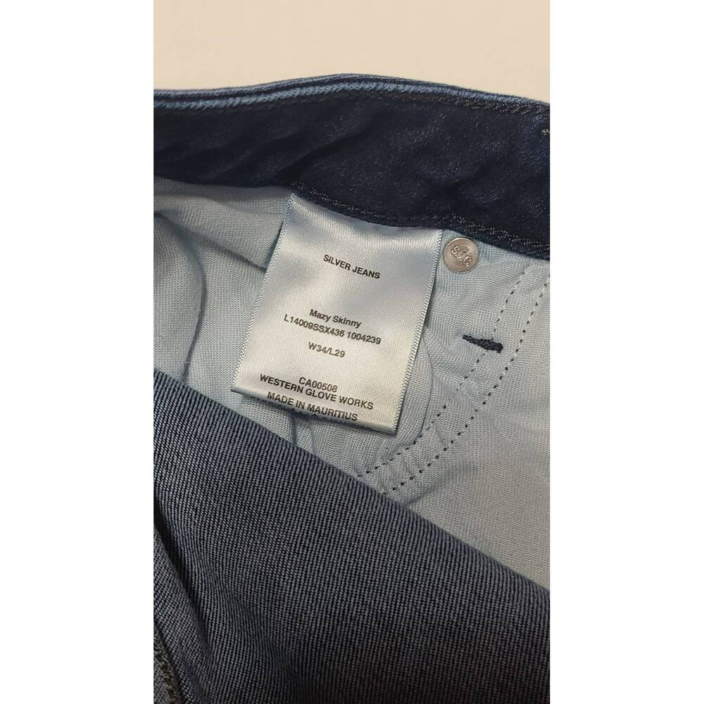 Silver Mazy skinny men's jeans size 34 x 29 dark wash - Picture 4 of 6